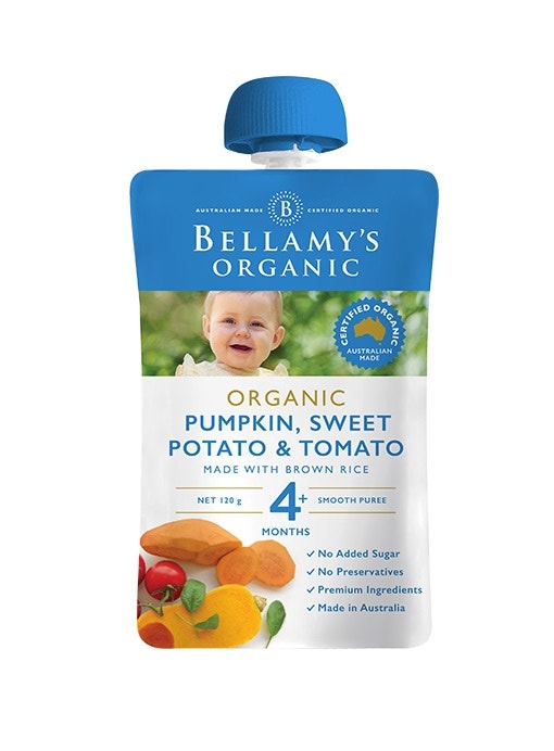 Bellamys 貝拉米 嬰幼兒輔食有機南瓜番茄泥 7個月以上 120g