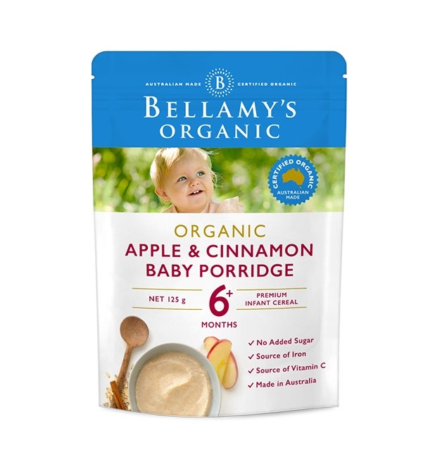 Bellamys 貝拉米 嬰幼兒輔食有機蘋果肉桂麥片粥 6個月以上 125g