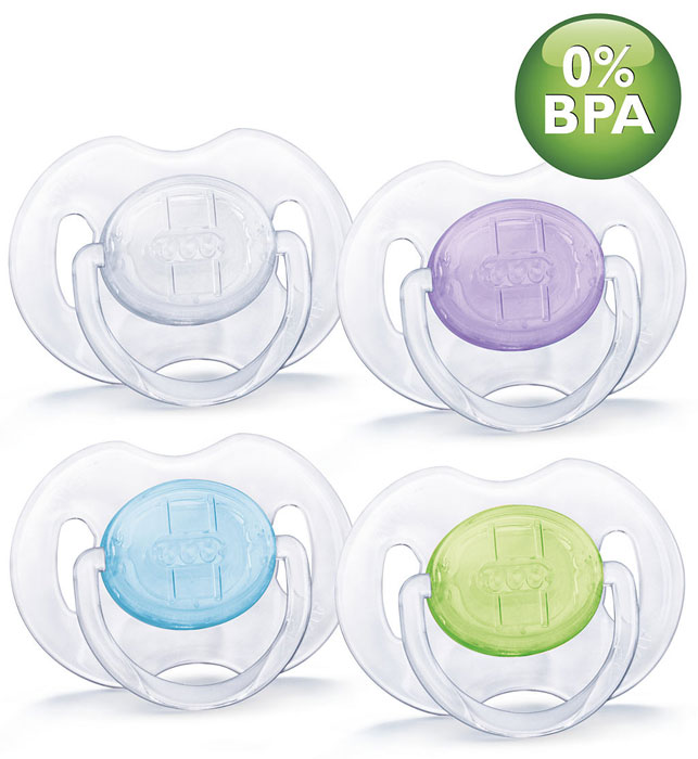 Avent 新安怡安撫奶嘴半透明 0-6個月 X 2  不含BPA  (顏色隨機）