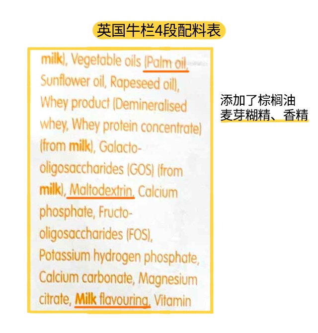 英國(guó)牛欄4段配料表