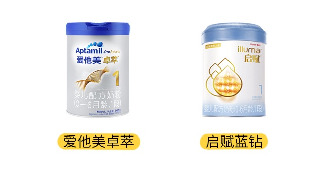 愛(ài)他美卓萃和啟賦藍(lán)鉆產(chǎn)品圖