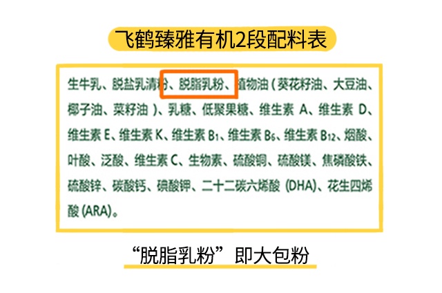 飛鶴臻雅有機2段配料表