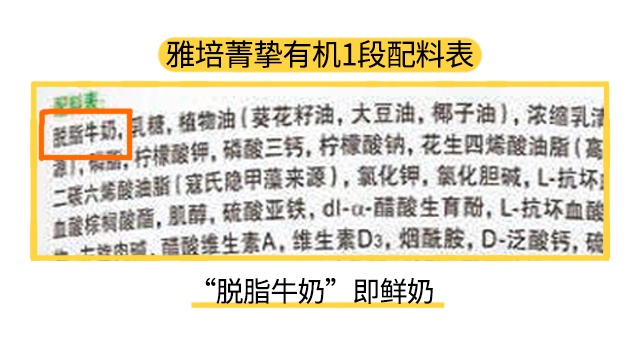 雅培菁摯有機1段配料表