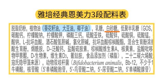 雅培經典恩美力3段配料表