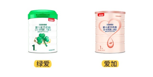 貝因美綠愛和愛加產品圖