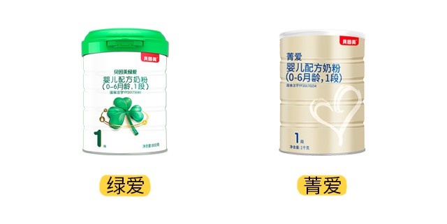 貝因美綠愛和菁愛產品圖