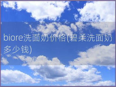 biore洗面奶價格(碧柔洗面奶多少錢)