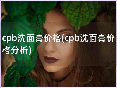 cpb洗面膏價格(cpb洗面膏價格分析)
