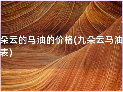 九朵云的馬油的價格(九朵云馬油價格表)