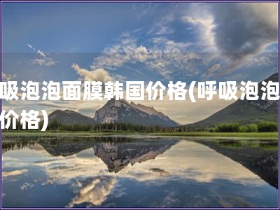 呼吸泡泡面膜韓國(guó)價(jià)格(呼吸泡泡面膜價(jià)格)