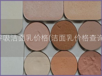 呼吸潔面乳價(jià)格(潔面乳價(jià)格查詢)