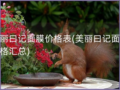 美麗曰記面膜價格表(美麗曰記面膜價格匯總)