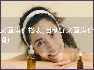 野菜面膜價格表(自制野菜面膜價格查詢)