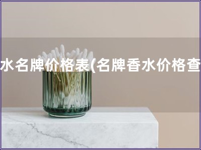 香水名牌價格表(名牌香水價格查詢)